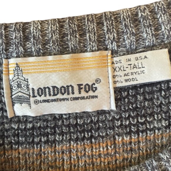 Vintage London Fog Geometric Pattern Sweater Acrylic/Wool Blend  XXL-Tall - Picture 4 of 6